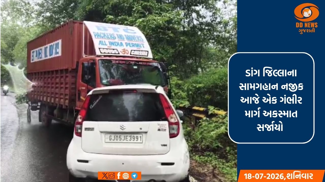 ડાંગ: સાપુતારાથી પરત ફરી રહેલા સુરતના પરિવારની કારને અકસ્માત, 8ને ઈજા