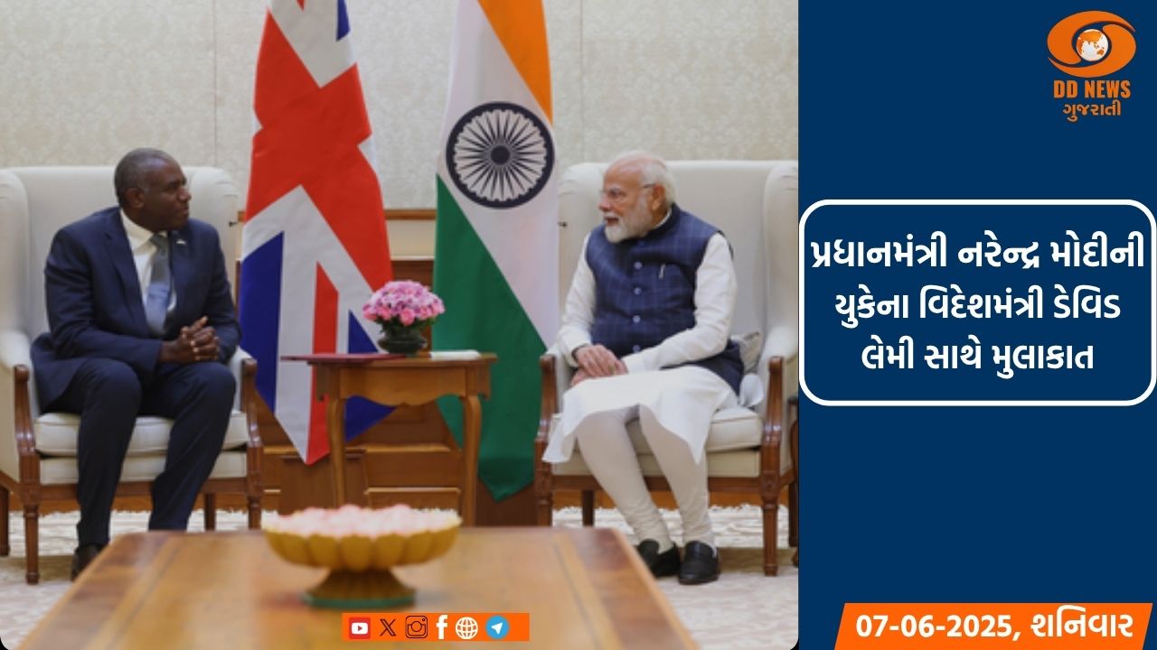 યુકેના વિદેશ મંત્રી ડેવિડ લેમીએ પ્રધાનમંત્રી નરેન્દ્ર મોદી સાથે મુલાકાત કરી