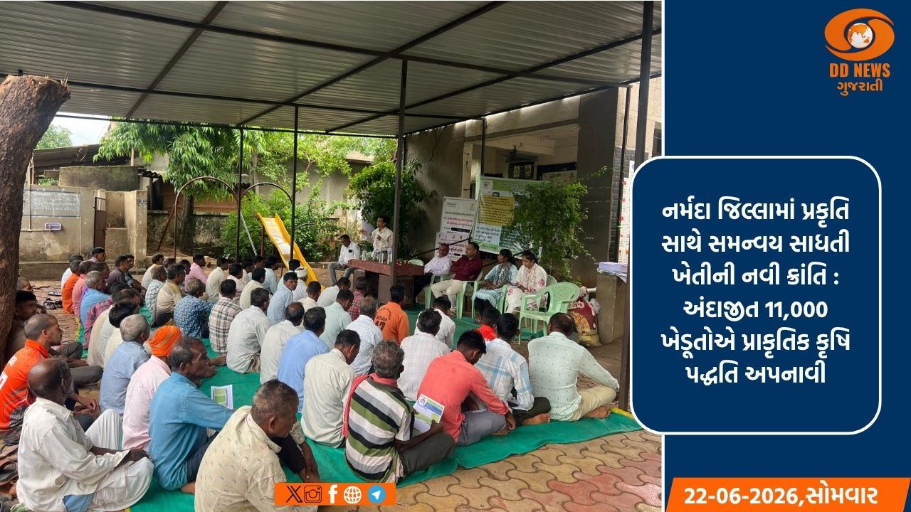 નર્મદા જિલ્લામાં પ્રકૃતિ સાથે સમન્વય સાધતી ખેતીની નવી ક્રાંતિ : અંદાજીત 11,000 ખેડૂતોએ પ્રાકૃતિક કૃષિ પદ્ધતિ અપનાવી