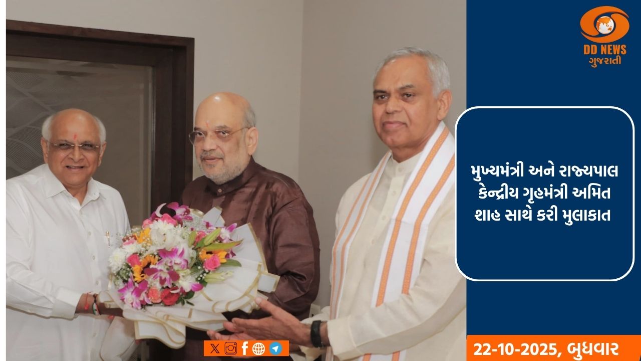 મુખ્યમંત્રી અને રાજ્યપાલએ  કેન્દ્રીય ગૃહમંત્રી અમિત શાહ સાથે મુલાકાત કરીને તેઓને જન્મદિવસની શુભકામનાઓ અને નૂતન વર્ષની શુભેચ્છા પાઠવી