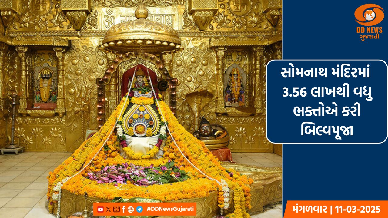 મહાશિવરાત્રી પર સોમનાથ મંદિરમાં 3.56 લાખ ભક્તોએ કરી બિલ્વપૂજા