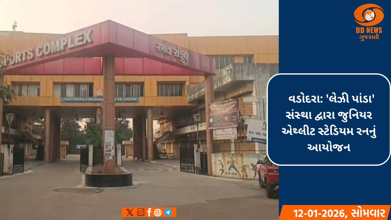   વડોદરા: 'લેઝી પાંડા' સંસ્થા દ્વારા જુનિયર એથ્લીટ સ્ટેડિયમ રનનું આયોજન