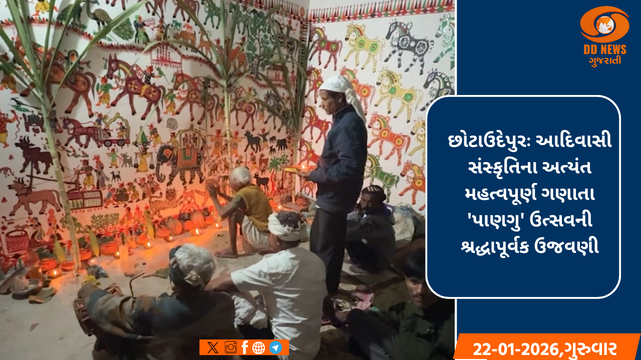  છોટાઉદેપુરઃ આદિવાસી સંસ્કૃતિના અત્યંત મહત્વપૂર્ણ ગણાતા 'પાણગુ' ઉત્સવની શ્રદ્ધાપૂર્વક ઉજવણી