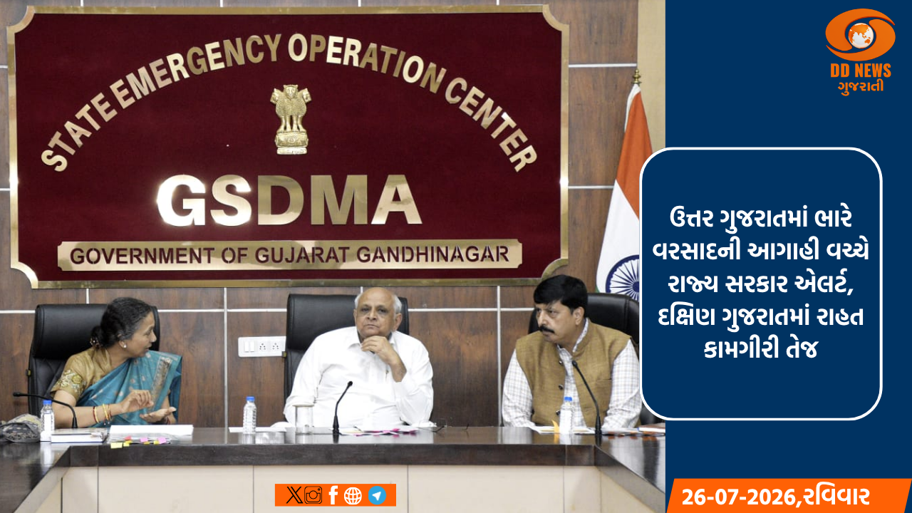 ગુજરાતમાં ભારે વરસાદના કારણે 42,000થી વધુ લોકોનું સ્થળાંતર, 308 પશુઓના મોત