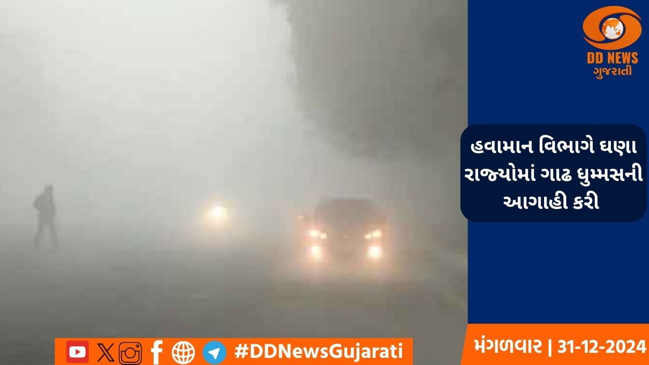 હવામાન વિભાગે ઘણા રાજ્યોમાં ગાઢ ધુમ્મસની આગાહી કરી 