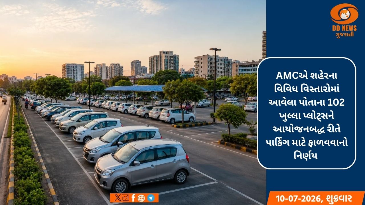 અમદાવાદમાં 'સ્માર્ટ પાર્કિંગ મોડેલ' સફળ: AMCના 102 પ્લોટ પાર્કિંગ માટે ફાળવાયા
