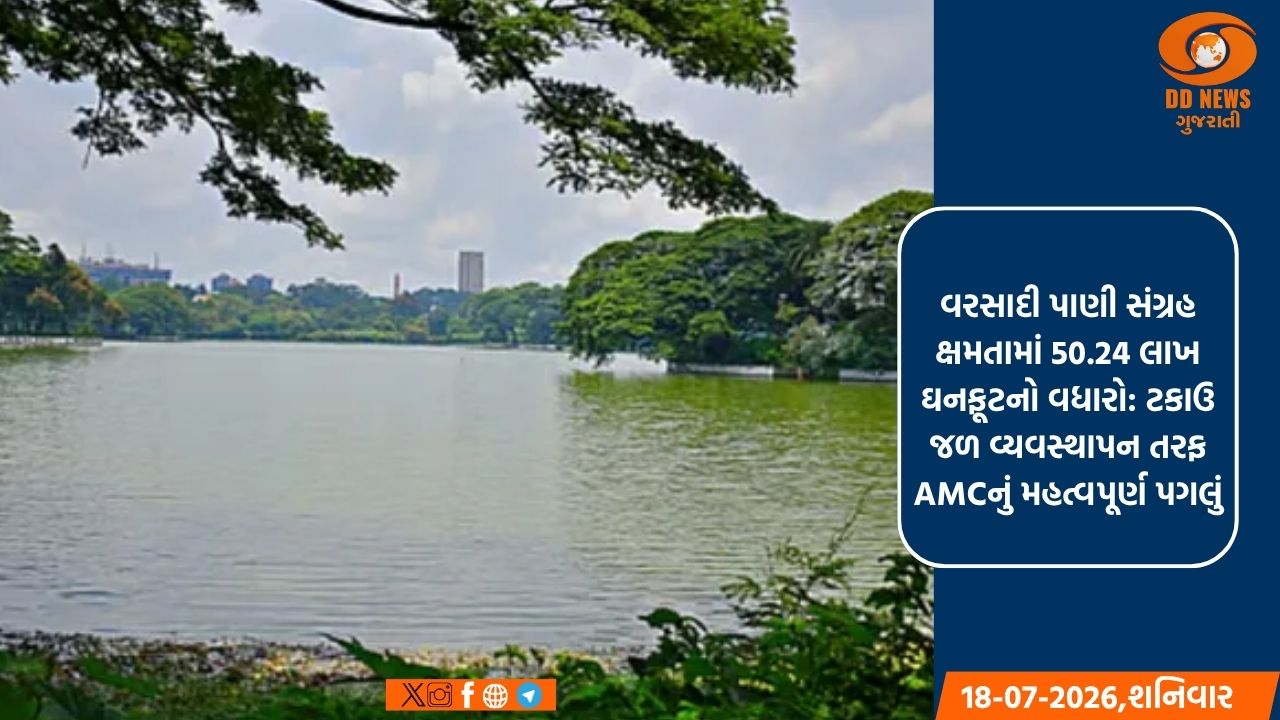 વરસાદી પાણી સંગ્રહ ક્ષમતામાં 50.24 લાખ ઘનફૂટનો વધારો: ટકાઉ જળ વ્યવસ્થાપન તરફ AMCનું મહત્વપૂર્ણ પગલું