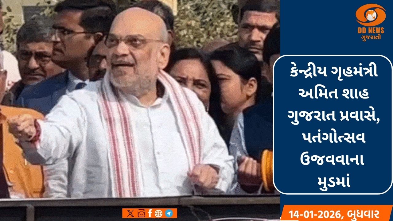 કેન્દ્રીય ગૃહમંત્રી અમિત શાહ ગુજરાત પ્રવાસે, પતંગોત્સવ ઉજવવાના મુડમાં મંત્રી