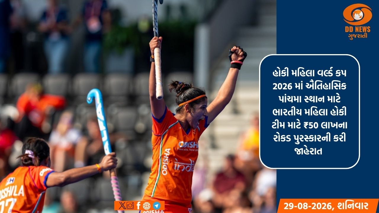 FIH મહિલા હોકી વર્લ્ડ કપ: મહિલા હોકી ટીમ માટે 50 લાખ રોકડ પુરસ્કારની જાહેરાત