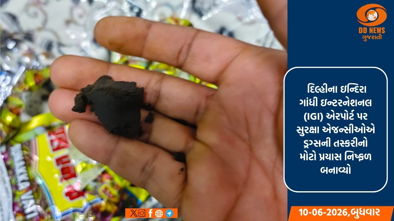 દિલ્હીના IGI એરપોર્ટ પર ડ્રગ્સની તસ્કરી નિષ્ફળ: 4.411 કિલો હશીશ સાથે એક ઝડપાયો