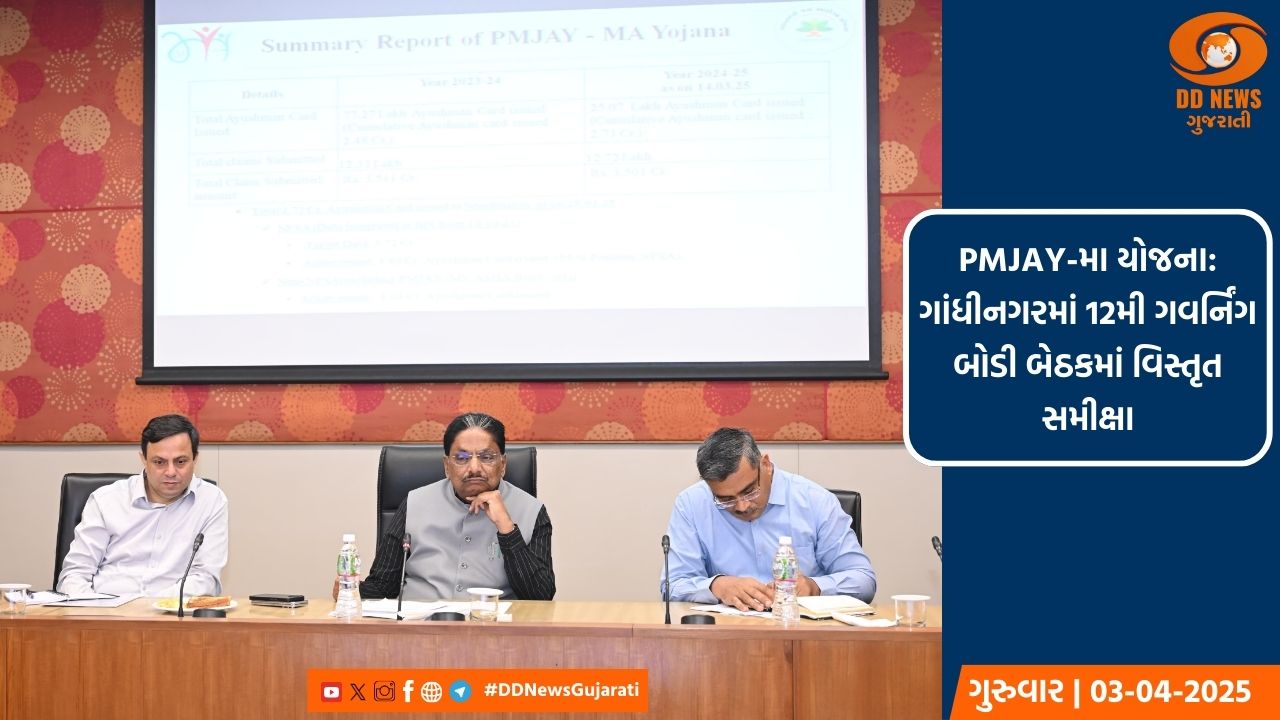 ગાંધીનગર ખાતે PMJAY-મા યોજનાની 12મી ગવર્નિગ બોડીની બેઠકમાં સર્વગ્રાહી સમીક્ષા હાથ ધરાઇ
