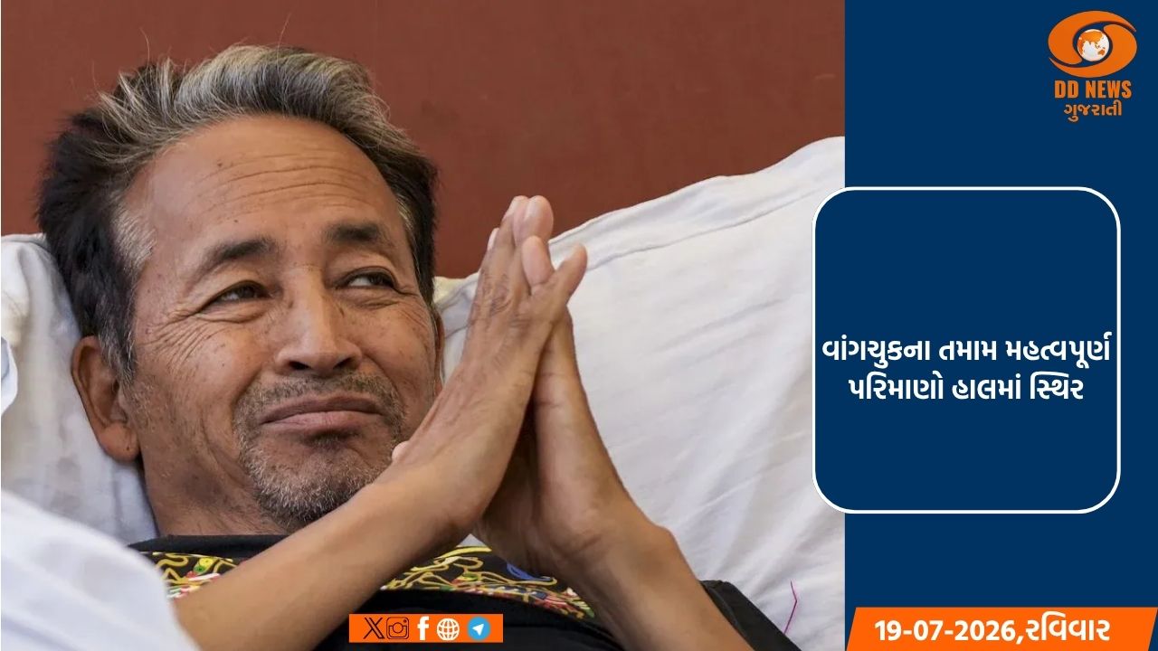 સામાજિક કાર્યકર્તા સોનમ વાંગચુકની સ્થિતિ સ્થિર, તબીબી દેખરેખ હેઠળ સારવાર ચાલુ