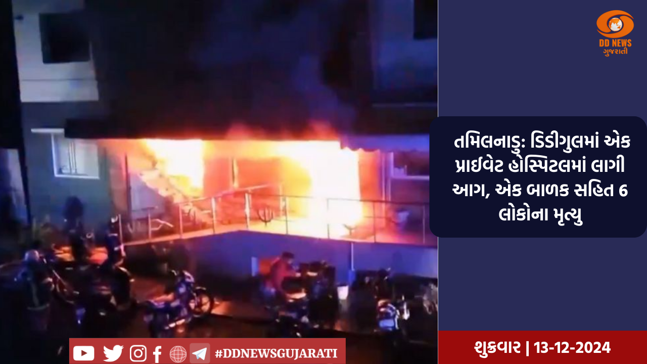  તમિલનાડુ: ડિડીગુલમાં એક પ્રાઈવેટ હોસ્પિટલમાં લાગી આગ, એક બાળક સહિત 6 લોકોના મૃત્યુ