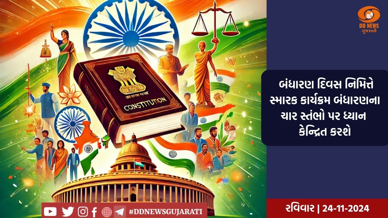 બંધારણ દિવસની 75 મી વર્ષગાંઠની પૂર્ણાહુતિ પર 26 મી નવેમ્બર 2024 થી આખું વર્ષ સ્મૃતિ સમારોહનું કરાશે આયોજન