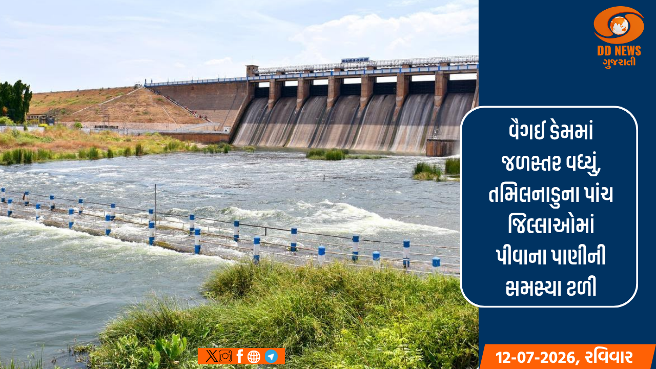 વૈગઈ ડેમમાં જળસ્તર વધ્યું, તમિલનાડુના પાંચ જિલ્લાઓમાં પીવાના પાણીની સમસ્યા ટળી