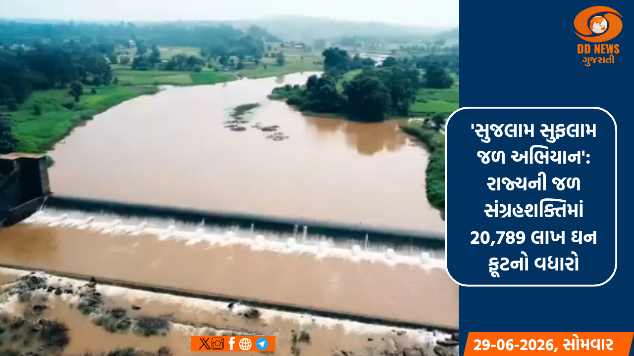 'સુજલામ સુફલામ જળ અભિયાન': રાજ્યની જળ સંગ્રહશક્તિમાં 20,789 લાખ ઘન ફૂટનો વધારો