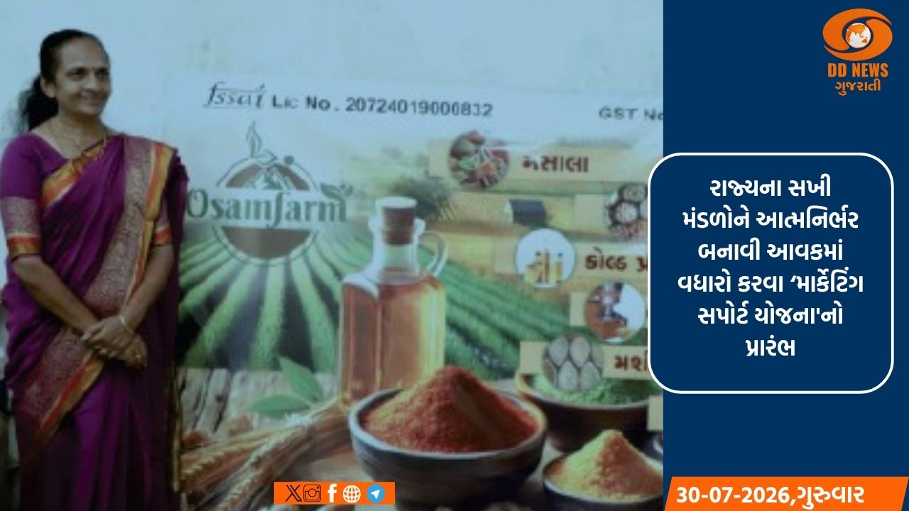 સખી મંડળોને ગ્લોબલ માર્કેટ પૂરું પાડવા 'માર્કેટિંગ સપોર્ટ યોજના'નો પ્રારંભ: રૂ. 5 લાખ સુધીની સહાય મળશે