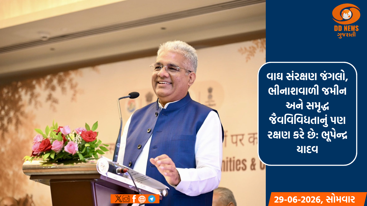 વાઘ સંરક્ષણ જંગલો, ભીનાશવાળી જમીન અને સમૃદ્ધ જૈવવિવિધતાનું પણ રક્ષણ કરે છે: ભૂપેન્દ્ર યાદવ