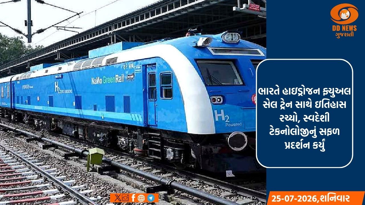 ભારતે હાઇડ્રોજન ફ્યુઅલ સેલ ટ્રેન સાથે ઇતિહાસ રચ્યો, સ્વદેશી ટેકનોલોજીનું સફળ પ્રદર્શન કર્યું
