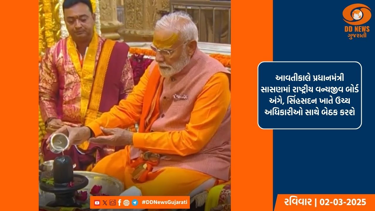 પ્રધાનમંત્રી ત્રિદિવસીય ગુજરાત પ્રવાસે, સોમનાથ મહાદેવના દર્શન કરી જળાભિષેક કર્યો
