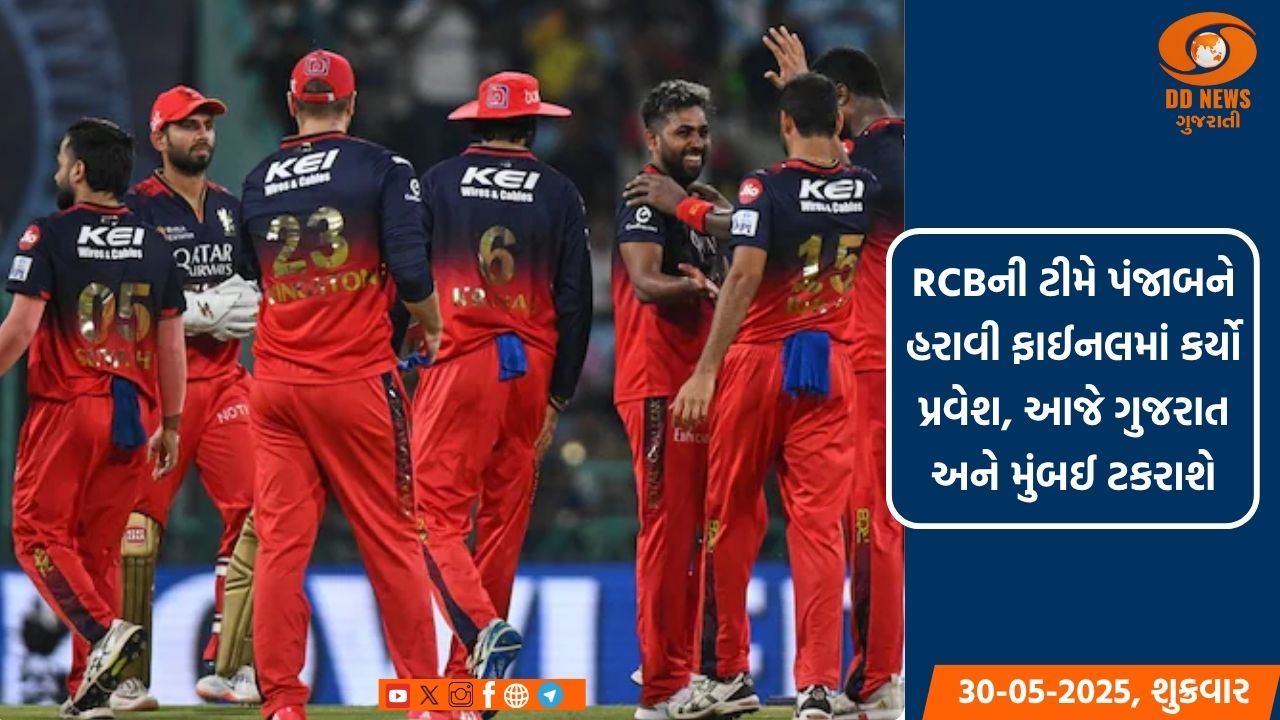 RCBની ટીમે પંજાબને હરાવી ફાઈનલમાં કર્યો પ્રવેશ, આજે ગુજરાત અને મુંબઈ ટકરાશે